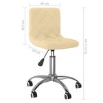 vidaXL Chaise pivotante de salle à manger Crème Velours