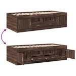 vidaXL Lit de jour et tiroirs chêne marron 100x200cm bois d'ingénierie