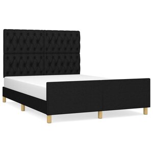 vidaXL Cadre de lit sans matelas noir 140x190 cm tissu