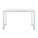 Bureau réglable poste de travail table bois mélaminé 120 cm blanc