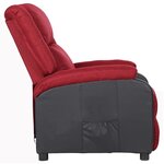 Vidaxl fauteuil inclinable tv rouge bordeaux similicuir et tissu
