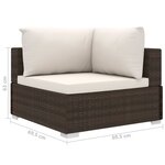 Vidaxl salon de jardin 10 pièces avec coussins résine tressée marron