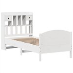 vidaXL Lit bibliothèque sans matelas blanc 75x190cm bois de pin massif
