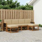 vidaXL Ensemble de canapés d'extérieur 6 Pièces Naturel et Beige