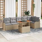 vidaXL Ensemble de canapé de jardin Manuel 7 Pièces beige et gris clair