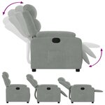 vidaXL Fauteuil inclinable gris clair velours