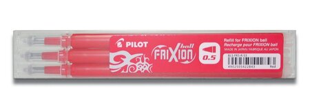 Lot de 3 Recharges friXion Ball Clicker (BLS-FR5) Rouge PILOT