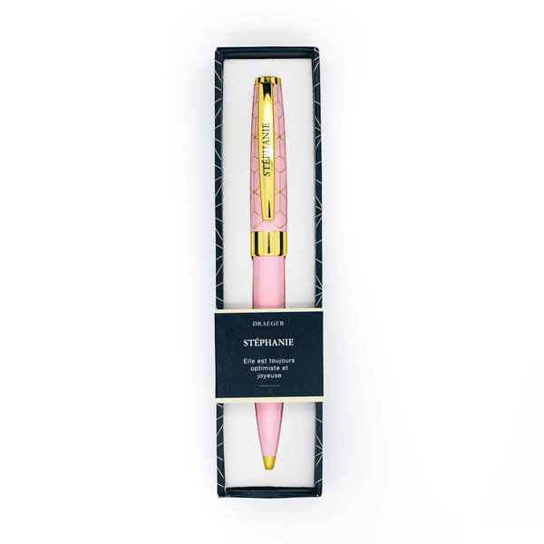 Stylo personnalisé prénom de femme au choix - Pastel Chic - Stéphanie - Draeger