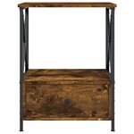 vidaXL Table de chevet chêne fumé 50x41x65 cm bois d'ingénierie