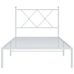 vidaXL Cadre de lit métal sans matelas avec tête de lit blanc 90x190cm