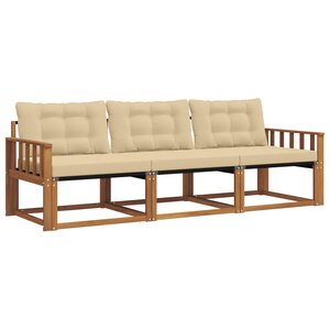 vidaXL Ensemble de canapés d'extérieur 3 Pièces Naturel et Beige