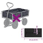 vidaXL Bâche de chariot de jardin Noir 81x41x40 cm Tissu