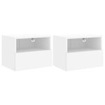 vidaXL Meubles TV muraux 2 Pièces blanc 40x30x30 cm bois d'ingénierie