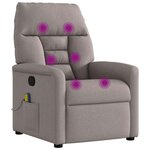 vidaXL Fauteuil de massage inclinable Taupe Tissu