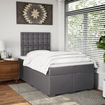vidaXL Sommier à lattes de lit avec matelas Gris 120x200 cm Similicuir