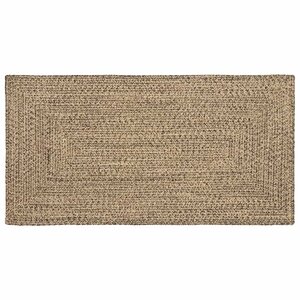 vidaXL Tapis de surface Rectangulaire Naturel et Noir 80 x 150 cm Jute