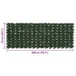 vidaXL Écran de balcon avec feuilles Vert foncé 200 x 75 cm