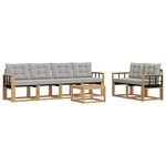 vidaXL Ensemble de canapés d'extérieur 7 pc Blanc et gris clair