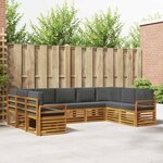vidaXL Ensemble de canapés d'extérieur 9 pc Naturel et Anthracite