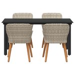 vidaXL Ensemble de salle à manger pour jardin 5 pc Gris clair