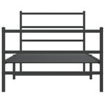 vidaXL Cadre de lit métal avec tête de lit/pied de lit noir 107x203 cm