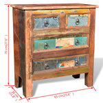 vidaXL Armoire avec 4 tiroirs Bois massif de récupération