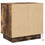 vidaXL Table de chevet avec lumières LED Chêne fumé 50x34 5x50 cm