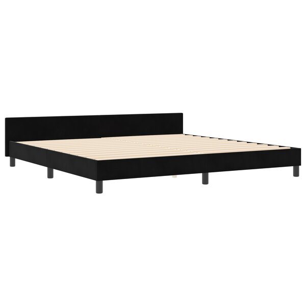 Cadre de lit en velours noir vidaXL 200x200 cm