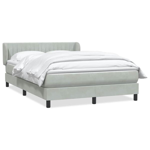 vidaXL Sommier à lattes de lit et matelas gris clair 160x210cm velours