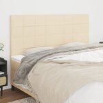 vidaXL Têtes de lit 4 Pièces Crème 100x5x78/88 cm Tissu