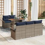 vidaXL Ensemble de canapé de jardin 6 Pièces gris et bleu marine