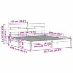 vidaXL Cadre de lit Blanc 200 x 200 cm Bois de pin massif