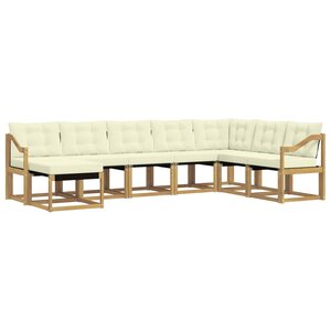 vidaXL Ensemble de canapés d'extérieur 8 pc Blanc et crème