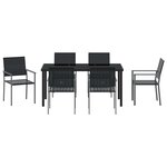 vidaXL Ensemble de salle à manger pour jardin 7 Pièces Noir Poly rotin