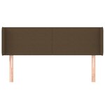 vidaXL Tête de lit avec oreilles Marron Foncé 147x16x78/88 cm Tissu