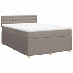 vidaXL Sommier à lattes de lit avec matelas Taupe 140x200 cm Tissu