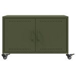 vidaXL Table basse vert olive 68x50x43 5 cm acier laminé à froid