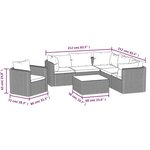 vidaXL Salon de jardin 7 Pièces avec coussins Résine tressée Noir