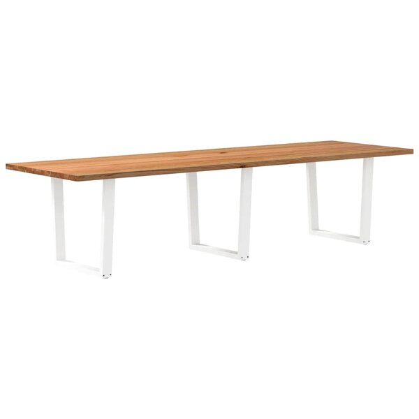 vidaXL Table à manger avec bord naturel 320x100x74cm bois massif chêne