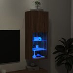 vidaXL Meuble TV avec lumières LED chêne marron 40 5x30x102 cm
