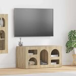 vidaXL Meuble TV Chêne Sonoma 80 x 35 x 40 cm Bois d'ingénierie