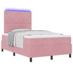 vidaXL Lit Box Spring avec Matelas & LED Rose 120x190 cm Velours