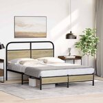 vidaXL Cadre de lit sans matelas 140x190 cm chêne sonoma