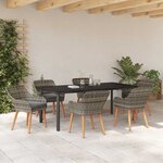 vidaXL Ensemble de salle à manger pour jardin 7 Pièces Gris polyrotin