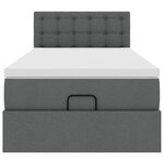 vidaXL Lit ottoman avec matelas gris foncé 90x200 cm tissu