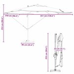 vidaXL Parasol à bras déporté - Bordeaux Bordeaux Métal et Tissu Moyen