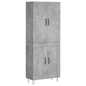 vidaXL Buffet haut Gris béton 69 5x34x180 cm Bois d'ingénierie