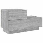 vidaXL Table de chevet avec lumières LED sonoma gris 70x36x40 5 cm