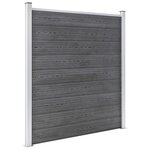vidaXL Ensemble de clôture WPC 3 Carré + 1 Incliné 619 x 186 cm Gris