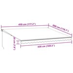 vidaXL Auvent manuel rétractable bordeaux 450x300 cm